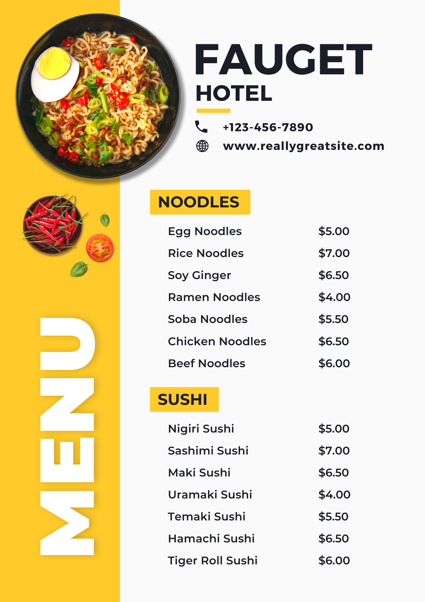Yellow Restaurant Menu (1) Yellow Restaurant Menu (1)